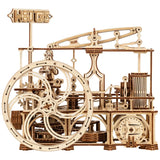 WoodTrick Dampfmaschine 18. Jh. 3D-Holzmodell mit detailliertem Schwungrad und Getriebemechanik