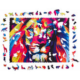 Lion hologramme (250 pièces) - puzzle en bois