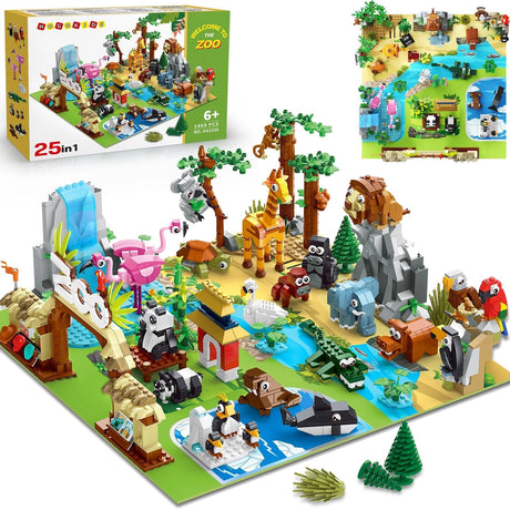 Hogokids Zoo Party mit 25 Tieren - Klemmbausteine HG-1030