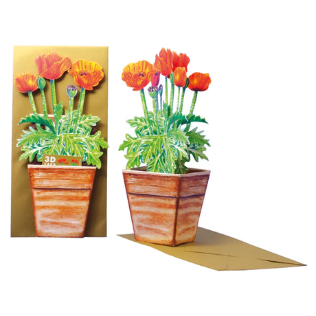 Mohnblume - 3D Grusskarte - derdealer.ch