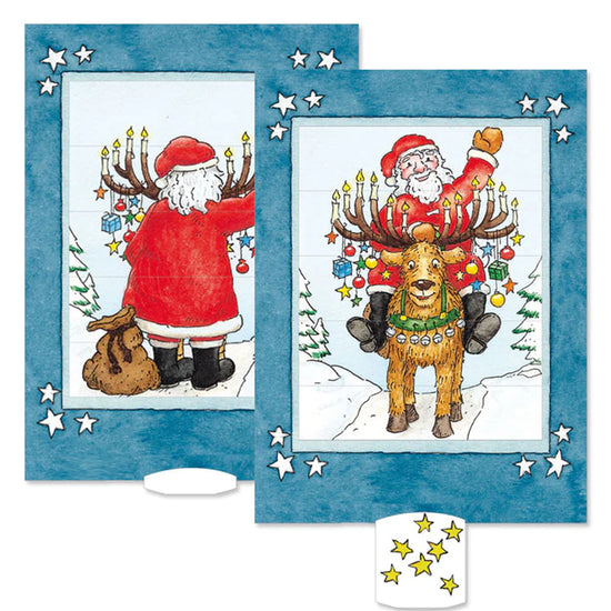 Weihnachtsmann Geweih - Weihnachtskarte - derdealer.ch 