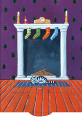 Weihnachtsmann Kamin - Weihnachtskarte - derdealer.ch