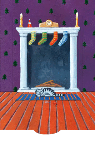Weihnachtsmann Kamin - Weihnachtskarte - derdealer.ch
