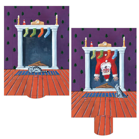 Weihnachtsmann Kamin - Weihnachtskarte - derdealer.ch