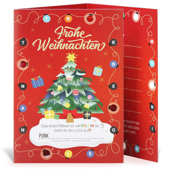 Frohe Weihnachten 22 - Rätsel-/Escape Grusskarte - derdealer.ch 