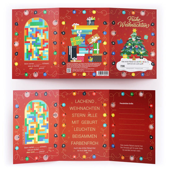 Frohe Weihnachten 22 - Rätsel-/Escape Grusskarte - derdealer.ch 