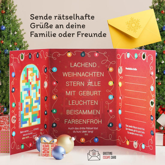 Frohe Weihnachten 22 - Rätsel-/Escape Grusskarte - derdealer.ch 