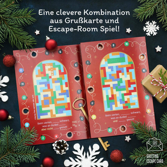 Frohe Weihnachten 22 - Rätsel-/Escape Grusskarte - derdealer.ch 