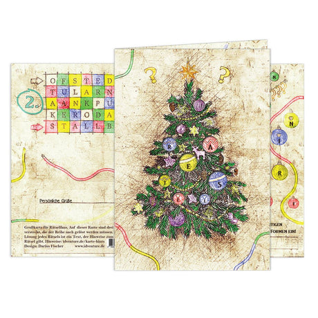 Frohe Weihnachten - Rätsel-/Escape Grusskarte - derdealer.ch