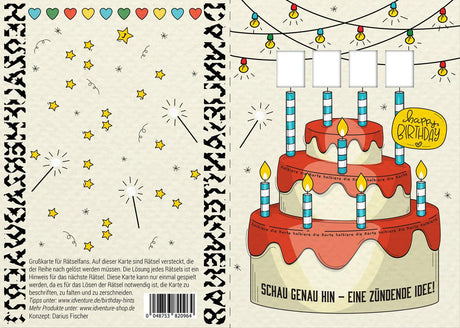 Happy Birthday - Rätsel-/Escape Grusskarte - derdealer.ch