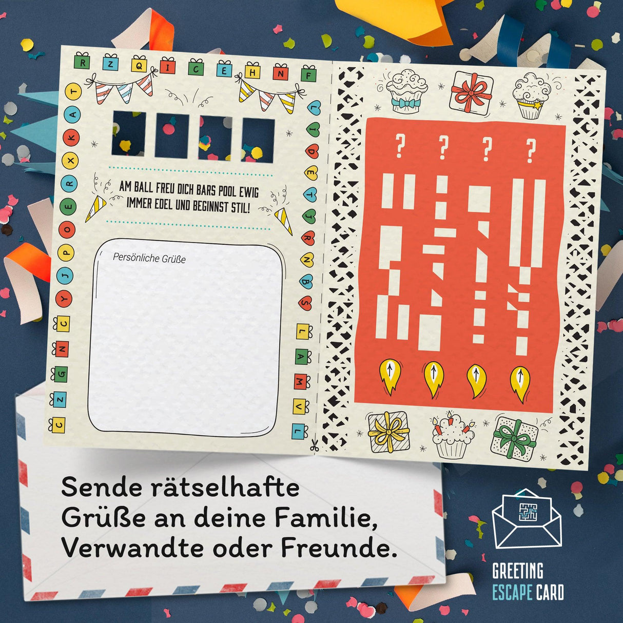 Happy Birthday - Rätsel-/Escape Grusskarte - derdealer.ch