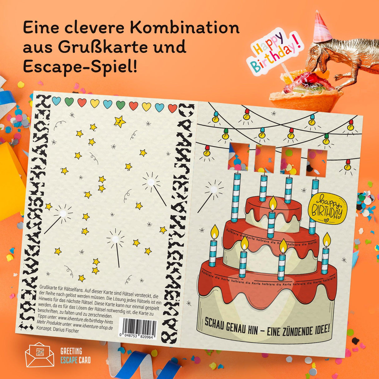 Happy Birthday - Rätsel-/Escape Grusskarte - derdealer.ch