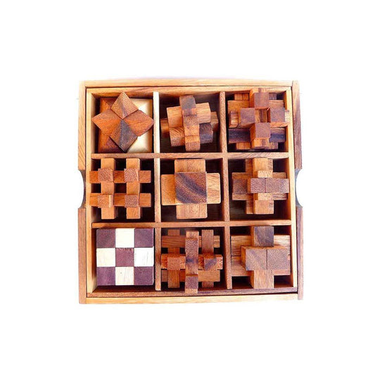 Knobel-Set aus Holz 9 in 1 - Knobelspiel - derdealer.ch 