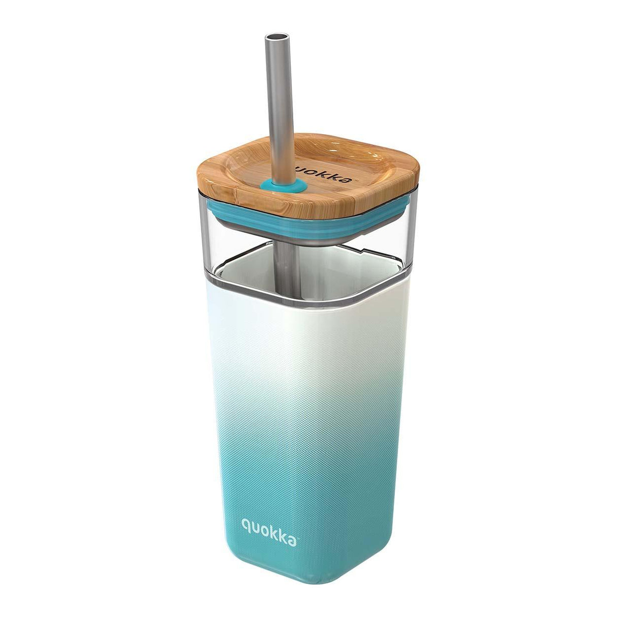 Liquid Cube Thumbler Trinkbrecher mit Strohhalm Teal Gradient 42872188698852