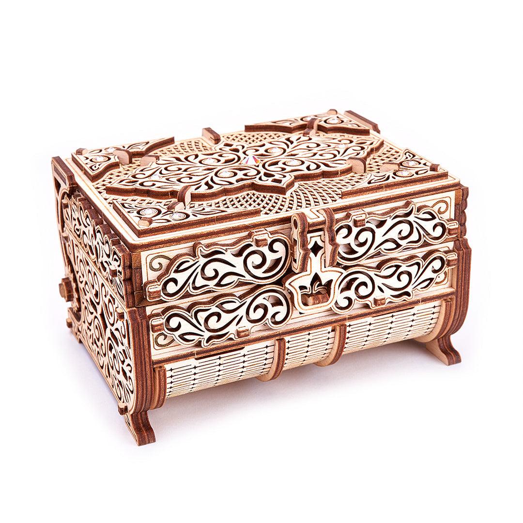 Schatzkiste mit Swarovski®- Schmuck - 3D Holzbausatz - derdealer.ch