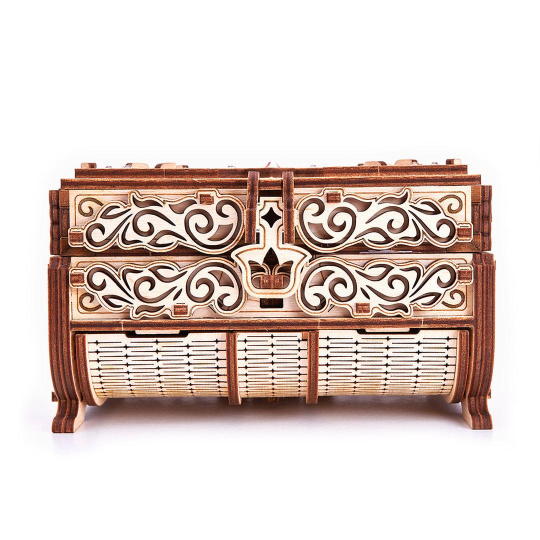 Schatzkiste mit Swarovski®- Schmuck - 3D Holzbausatz - derdealer.ch