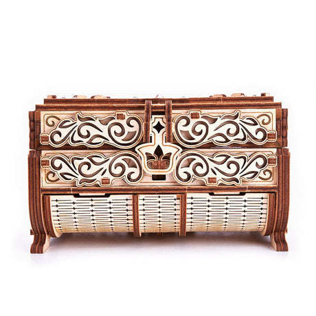 Schatzkiste mit Swarovski®- Schmuck - 3D Holzbausatz - derdealer.ch