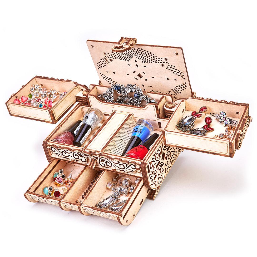 Schatzkiste mit Swarovski®- Schmuck - 3D Holzbausatz - derdealer.ch