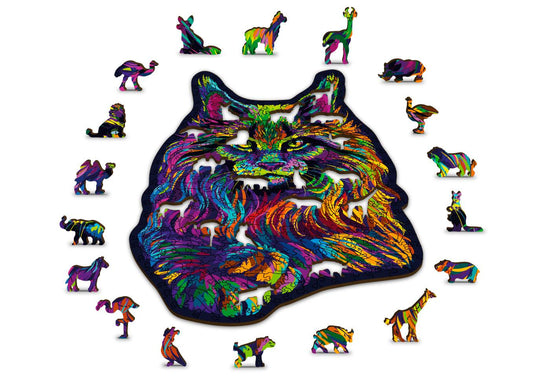 Rainbow Wild Cat L (275 Teile) - Holzpuzzle - derdealer.ch 