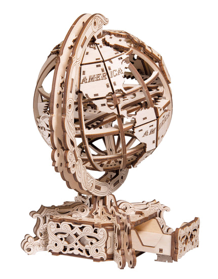 World Globe - Globus - 3D Holzbausatz - derdealer.ch 