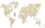 World Map Animals XL - Wanddekoration - Holz - derdealer.ch